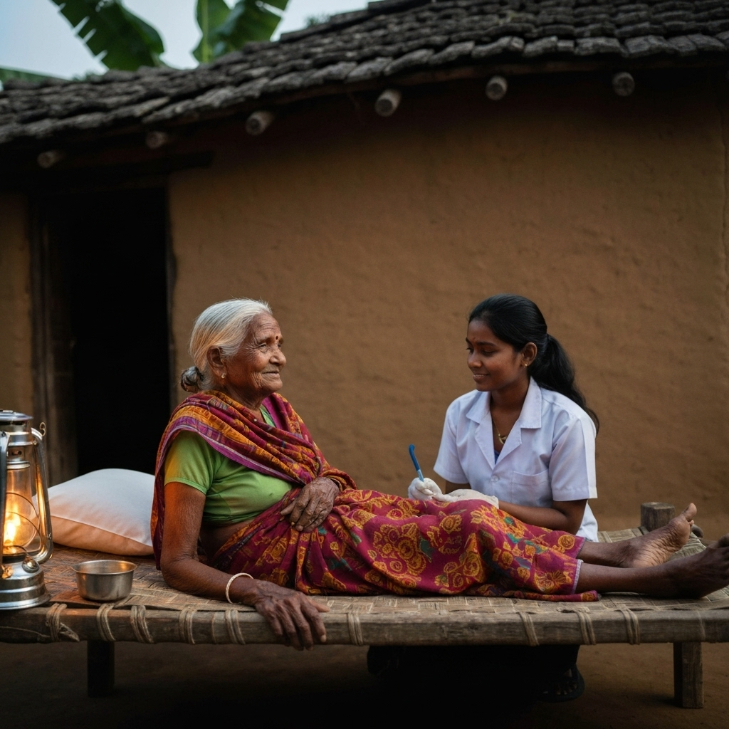 Telangana elderly woman receiving care