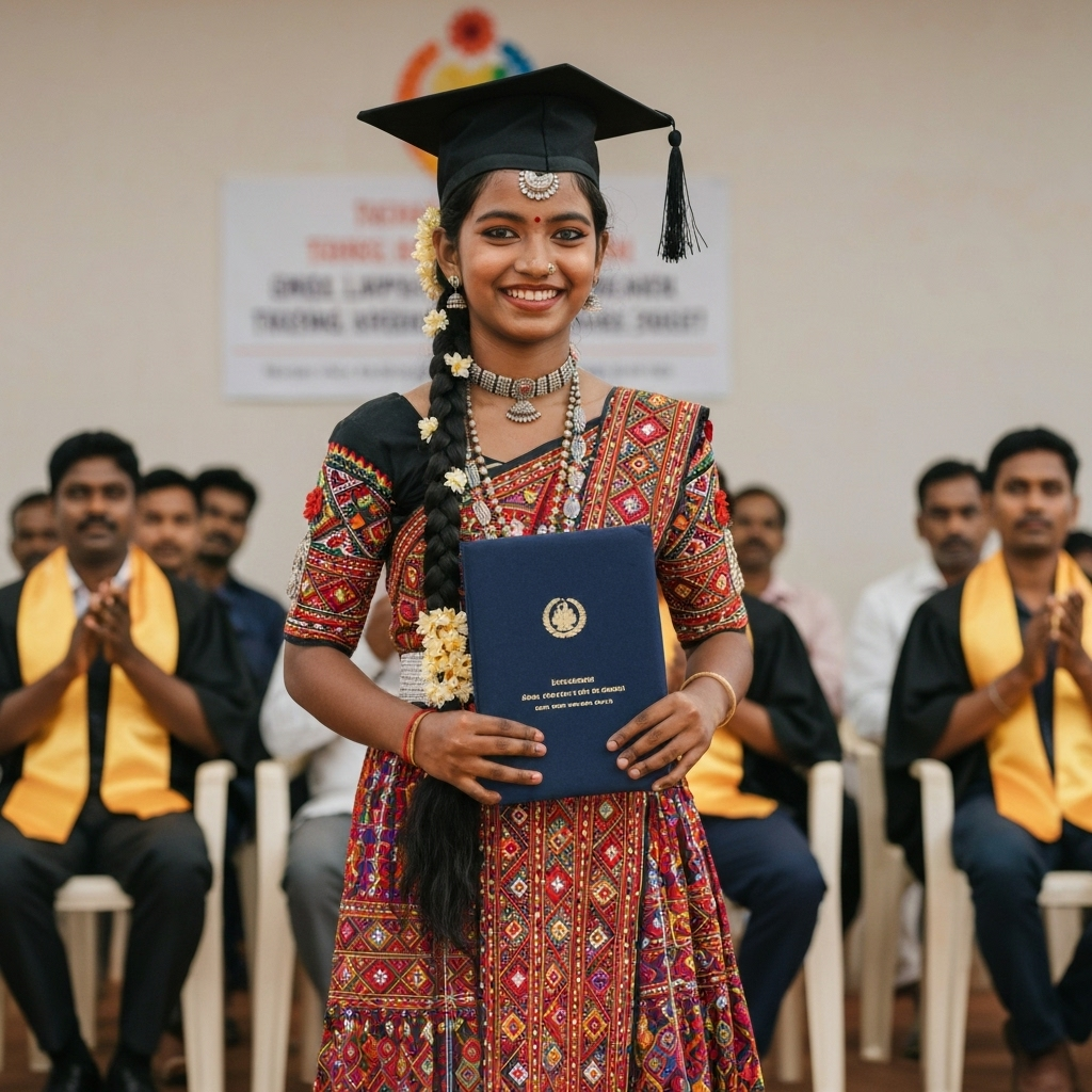 Telangana tribal graduate with diploma